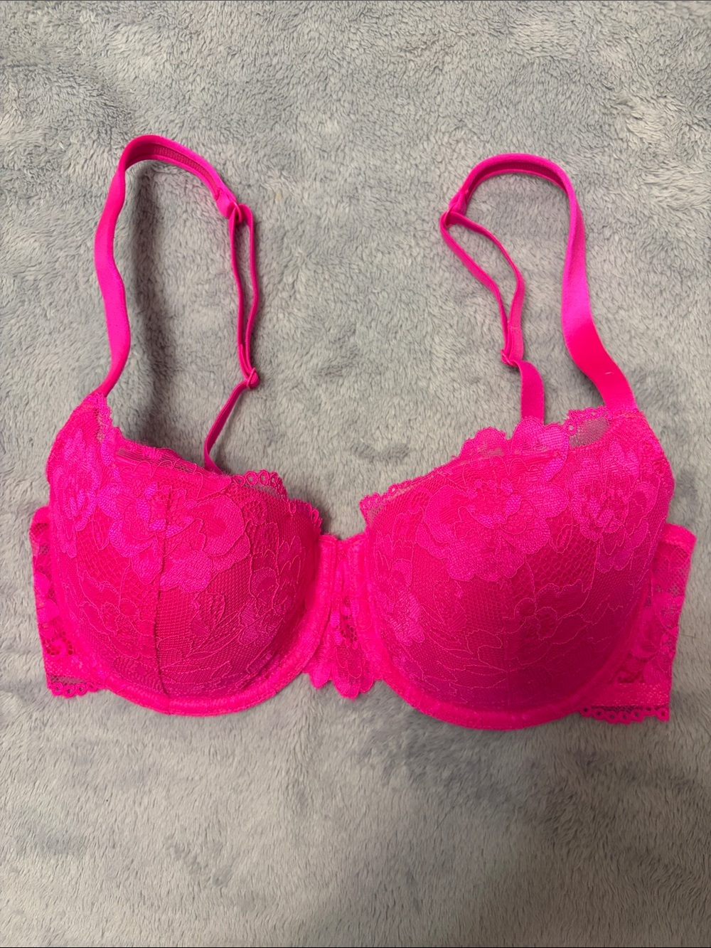 La SENZA Bright Pink Lace Push-Up Bra